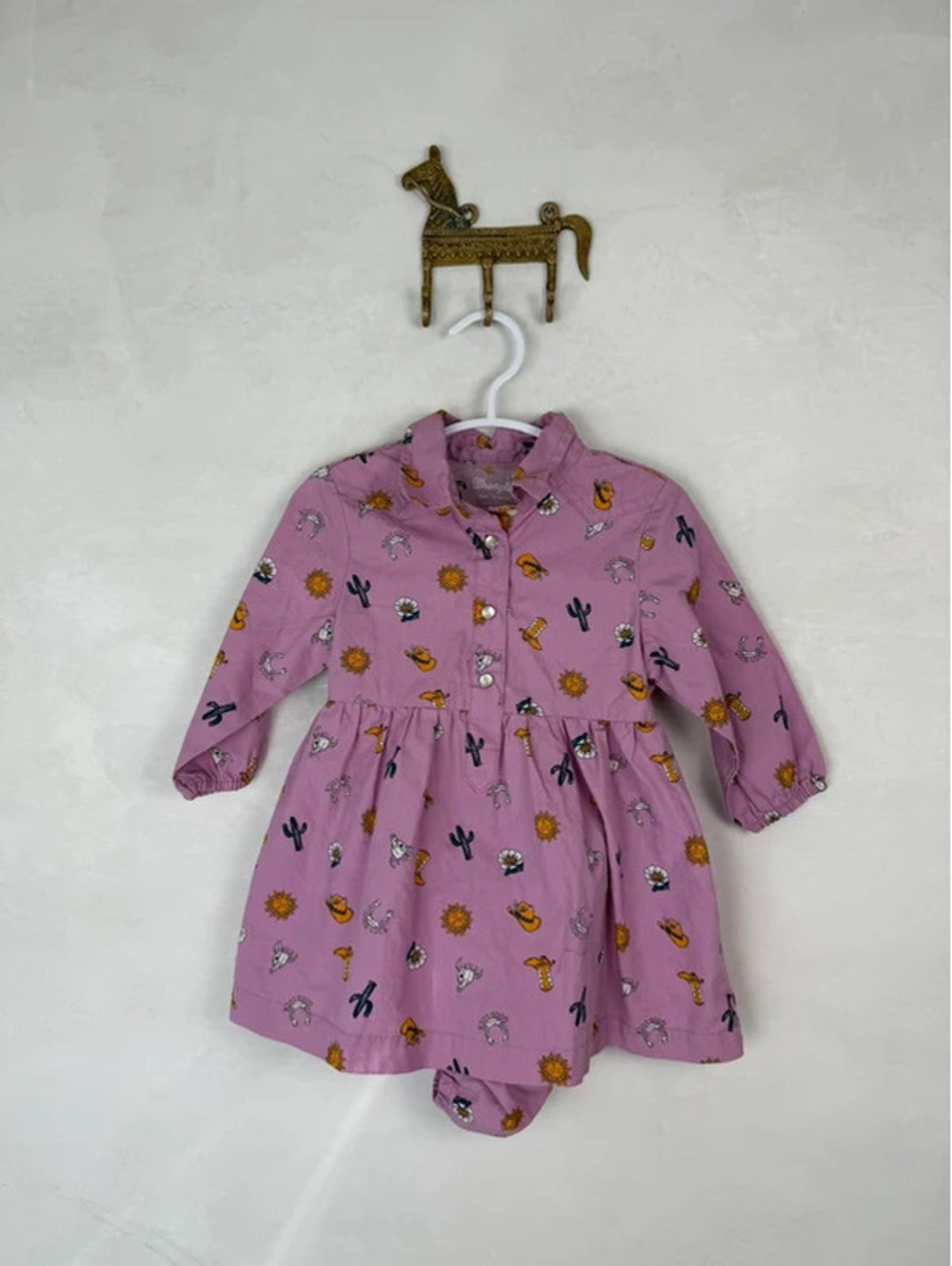 Wrangler baby dress with matching bloomers size 18m